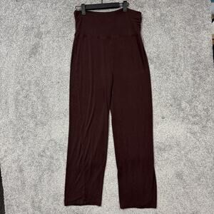 Newport News Pants Womens M 30x28.5 Brown Straight Stretch Lounge Travel Pull On